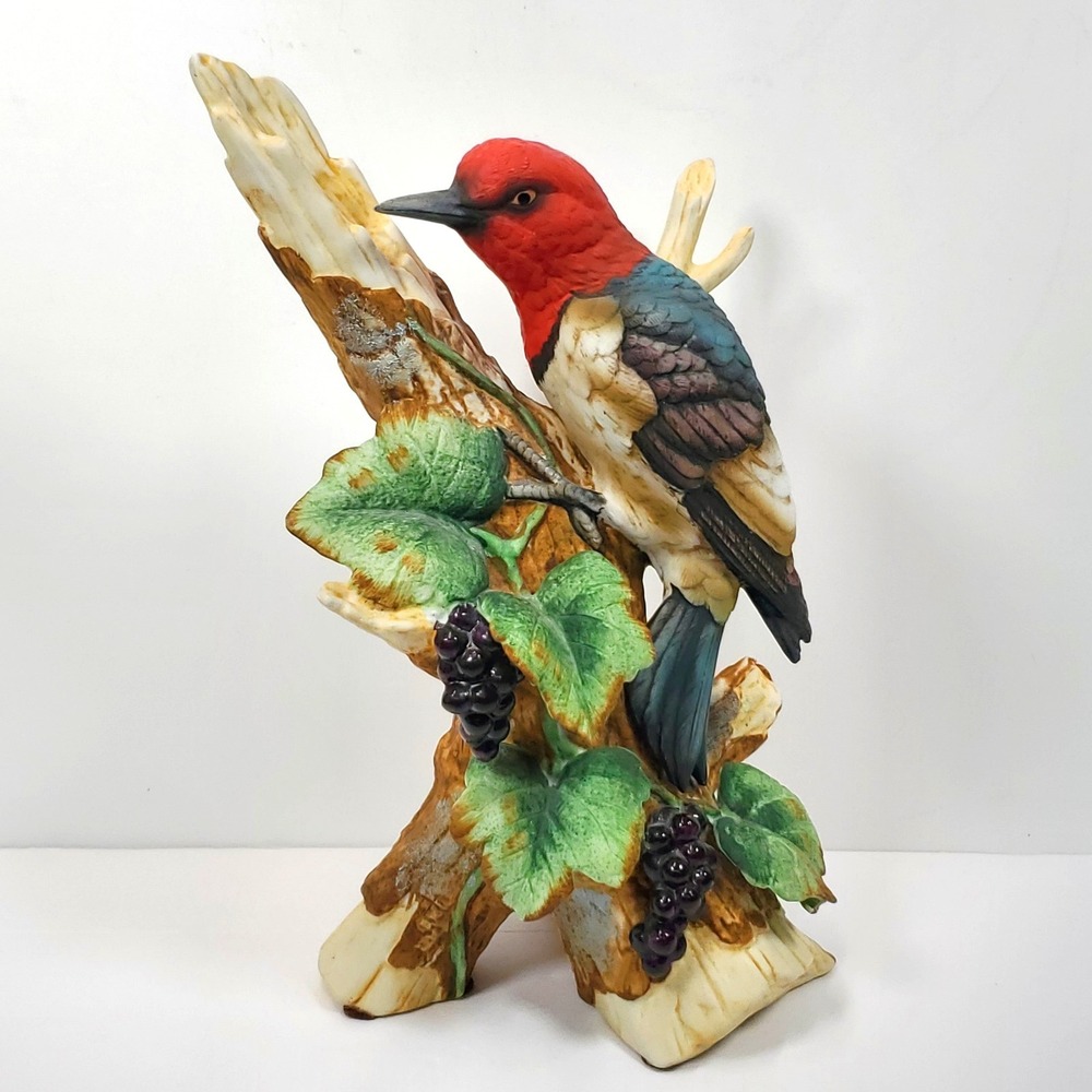 Andrea by Sadek Woodpecker Bird Figurine 9 1/4" Porcelain Japan 8752